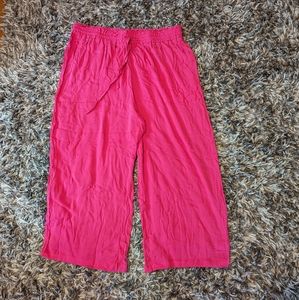 Pink Wide leg paper bag pants